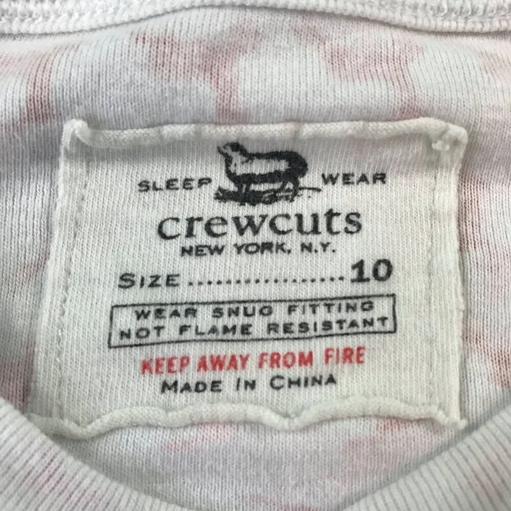 J.Crew Kids Girls Size 10 Red Prancing Reindeers White Pajama Set